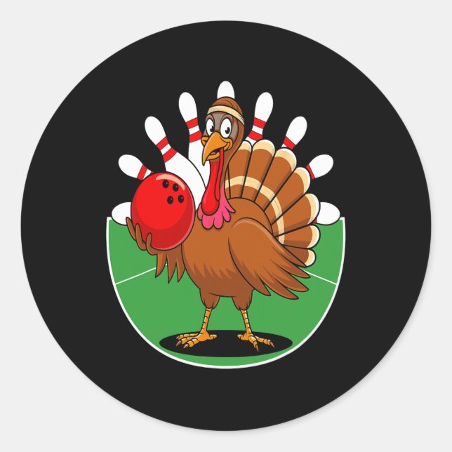 Sticker Rond Thanksgiving Turkey Bowpin Matching Team 2 (Devant)