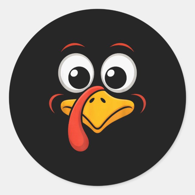 Sticker Rond Thanksgiving Turkey Face Matching Family Costume G (Devant)