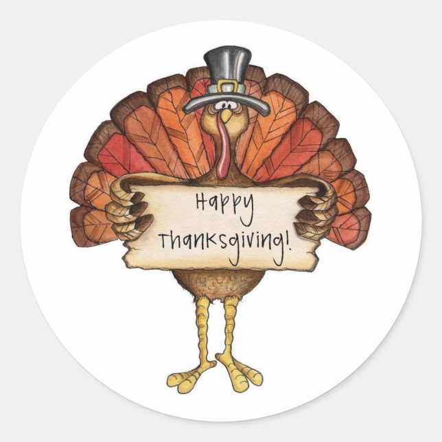 Sticker Rond Thanksgiving Turquie (Devant)