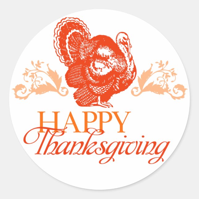 Sticker Rond Thanksgiving Turquie (Devant)
