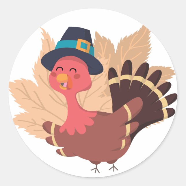 Sticker Rond Thanksgiving Turquie (Devant)