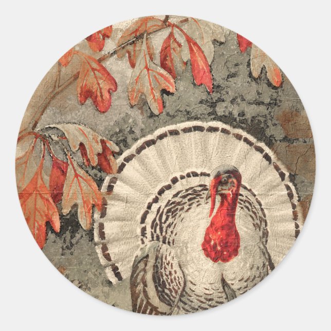 Sticker Rond Thanksgiving Turquie (Devant)