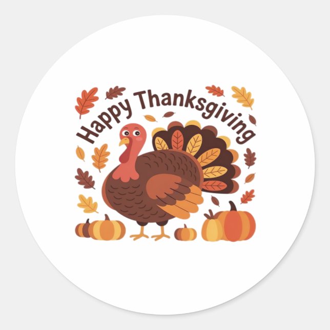 Sticker Rond Thanksgiving Turquie - Automne Vacances Classic Ov (Devant)