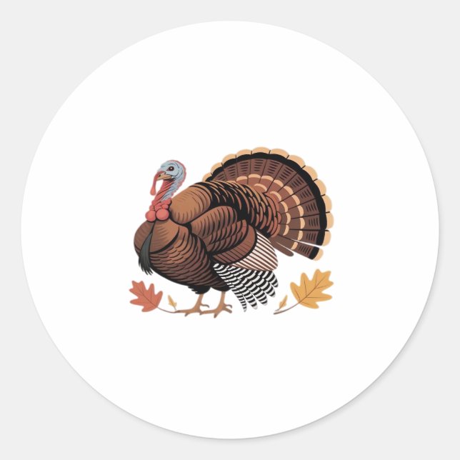 Sticker Rond Thanksgiving Turquie - Automne Vacances Classique  (Devant)