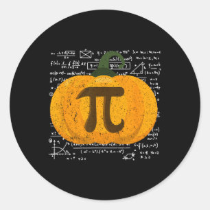 Sticker Rond Thanksgiving Turquie Day Citrouille Pie Pi Friends