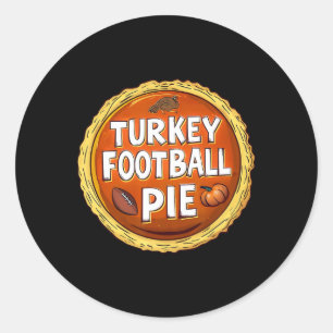Sticker Rond Thanksgiving Turquie Football Citrouille Pie Food 