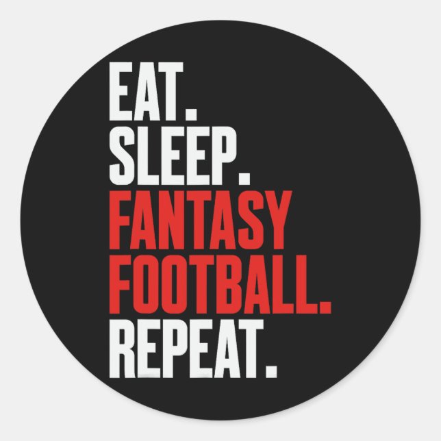 Sticker Rond That Says eat Sleep Imaginaire Football Repeat' (Devant)