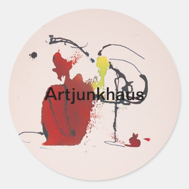 Sticker Rond Thatch lapin Abstrait Jeff Hankamer Artjunkhaus (Devant)