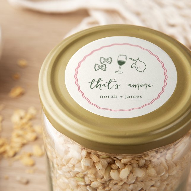 Sticker Rond "That's Amore" Fête des mariées manuscrite (Créateur téléchargé)