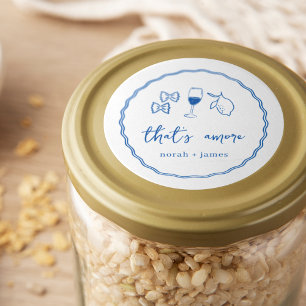 Sticker Rond "That's Amore" Fête des mariées manuscrite