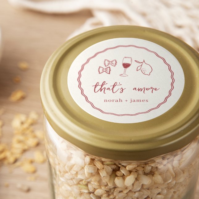 Sticker Rond "That's Amore" Fête des mariées manuscrite (Créateur téléchargé)