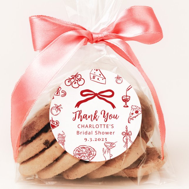 Sticker Rond That's Amore Hand Drawn Italian Bridal Shower (Créateur téléchargé)