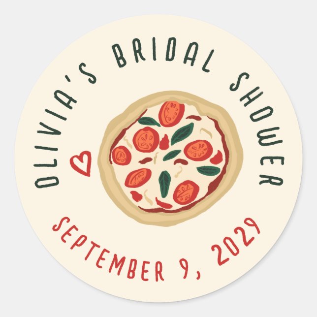 Sticker Rond That's Amore Italian Food CUSTOM Bridal Shower (Devant)