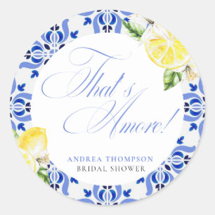 Sticker Rond That's Amore Lemon Italian Shower de mariage
