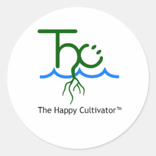 Sticker Rond THC Le logo et l'autocollant de nom Happy Cultivat