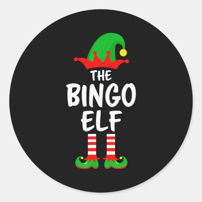Sticker Rond The Bingo Elf Matching Family Christmas  (Devant)
