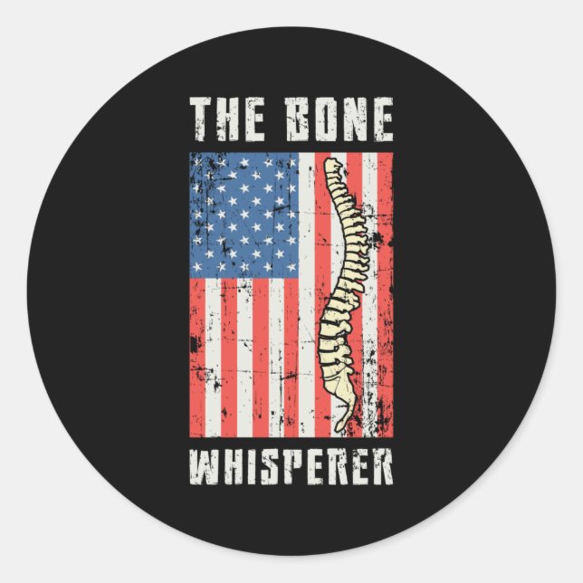 Sticker Rond The Bone Whisperer Chiropractor Spine Chiropractic (Devant)