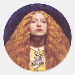 Sticker Rond The Bridesmaid, vers 1851 par John Everett Millais