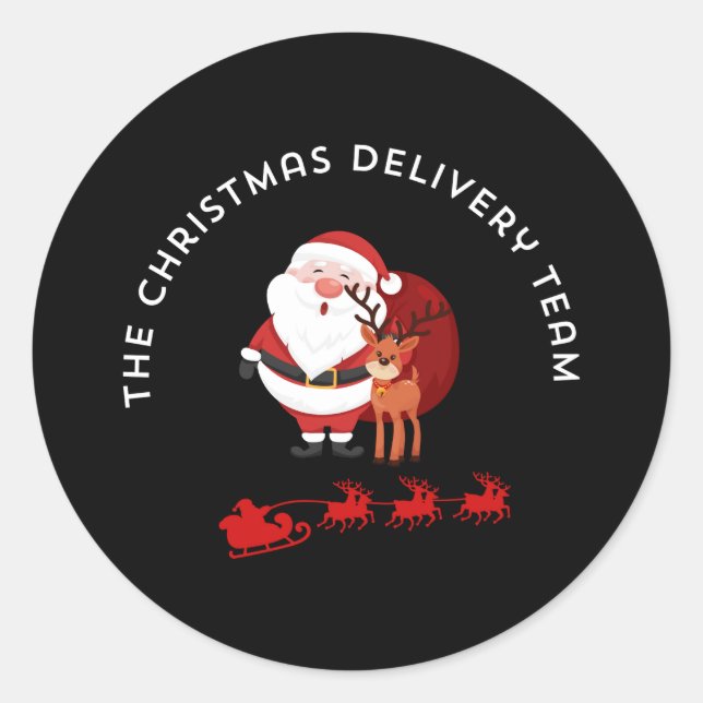 Sticker Rond The Christmas Delivery Team (Devant)