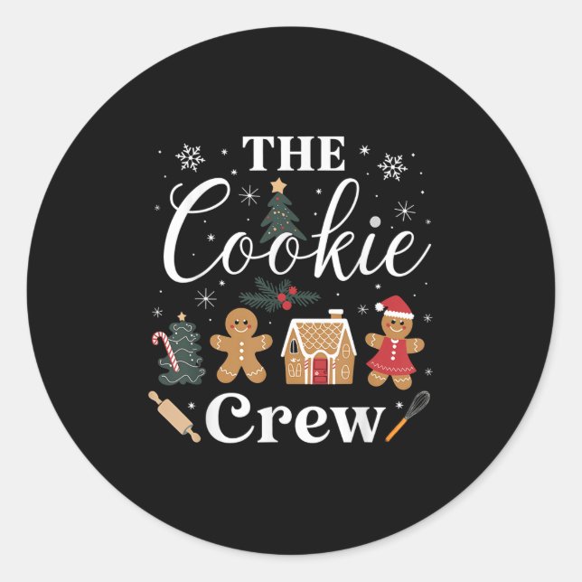 Sticker Rond The Cookie Crew Christmas Baking Cookie Lover Kids (Devant)