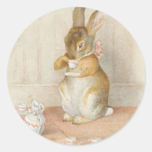 Sticker Rond Thé de lapin - Beatrix Potter