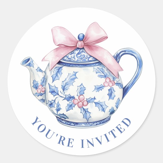 Sticker Rond Thé de Noël du grand-millénaire (Devant)