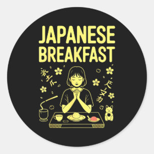 Sticker Rond Thé de riz miso du matin zen petit-déjeuner japona