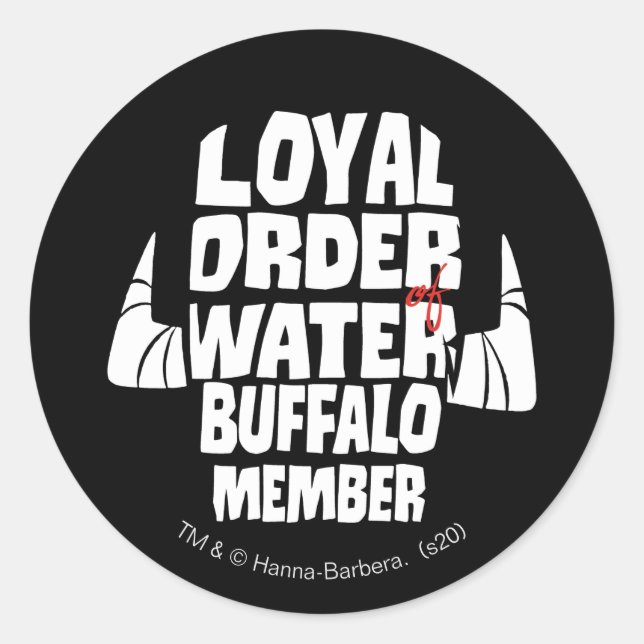 Sticker Rond The Flintstones | Loyal Order Water Buffalo Member (Devant)