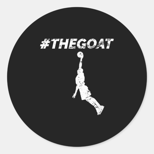 Sticker Rond The Goat Greatest Of All Time Basketball Motivatio (Devant)