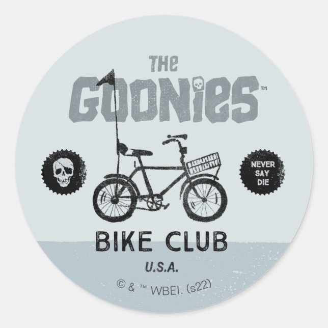 Sticker Rond The Goonies Bike Club États-Unis (Devant)
