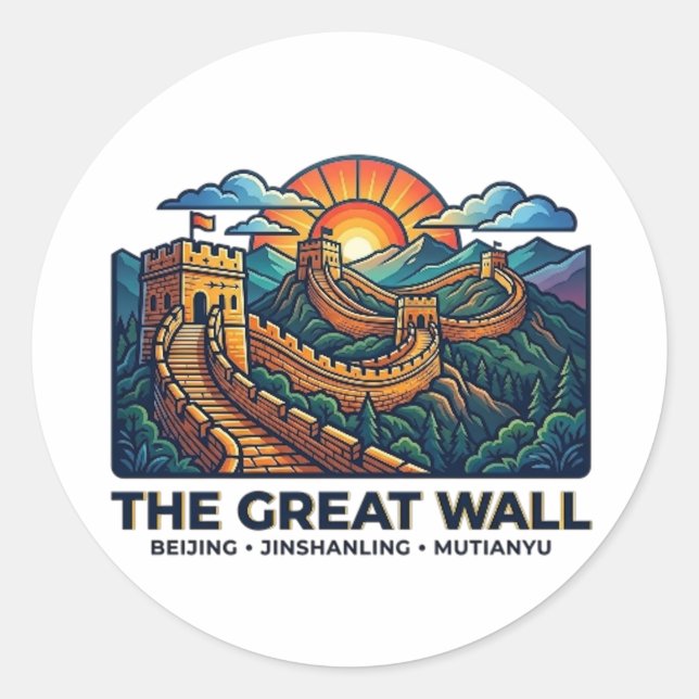 STICKER ROND THE GREAT WALL (Devant)