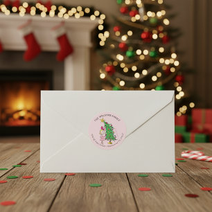 Sticker Rond The Grinch   Adresse de Noël de Cindy-Lou Who