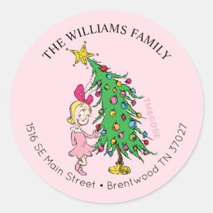 Sticker Rond The Grinch   Cindy-Lou Who Christmas