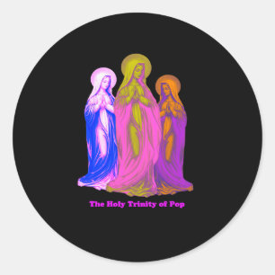 Sticker Rond The Holy Trinity of Pop Vierges Marie Multicolores