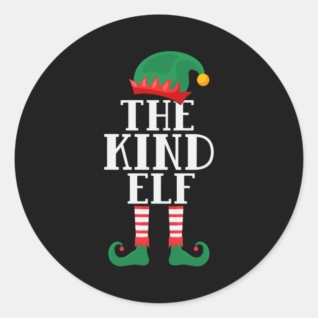 Sticker Rond The Kind Elf Funny Christmas (Devant)