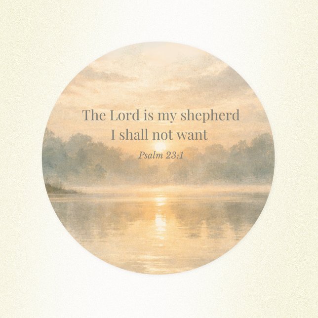 Sticker Rond The Lord Is My Shepherd Psalm 23:1 Bible Verse  (Créateur téléchargé)