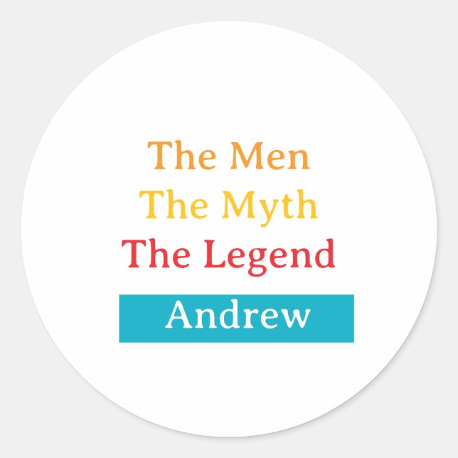 Sticker Rond The Men, The Myth, The Legend personalized  (Devant)