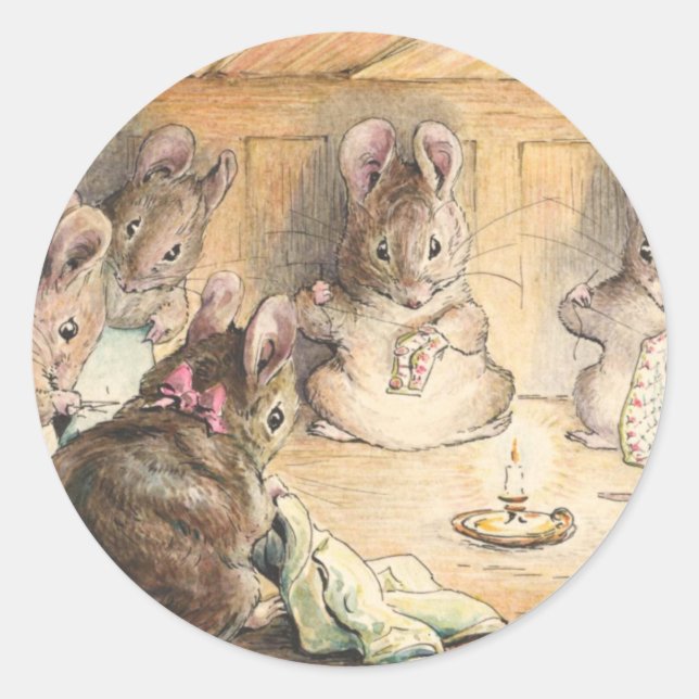 Sticker Rond The Mice Sewing Coats By Beatrix (Devant)