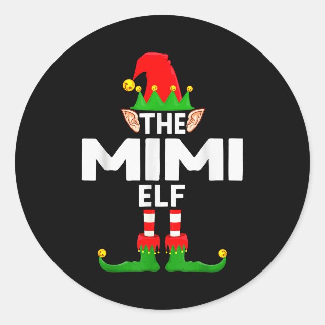 Sticker Rond The Mimi Elf Family Christmas Pajama Party  (Devant)