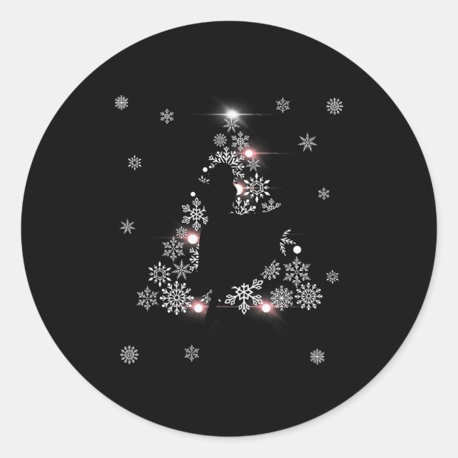 Sticker Rond The Nutcracker Ballet Clara Tree Christmas Holiday (Devant)