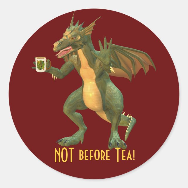 Sticker Rond Thé ou dragon de café (Devant)