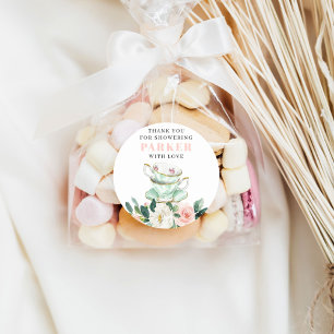 Sticker Rond Thé Party de Baby Shower