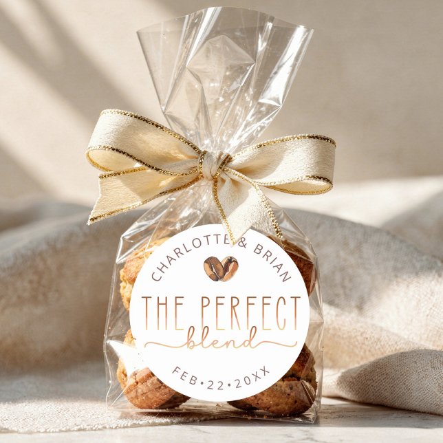 Sticker Rond The Perfect Blend Café Mariage Shower (Perfect Blend Favor Sticker)