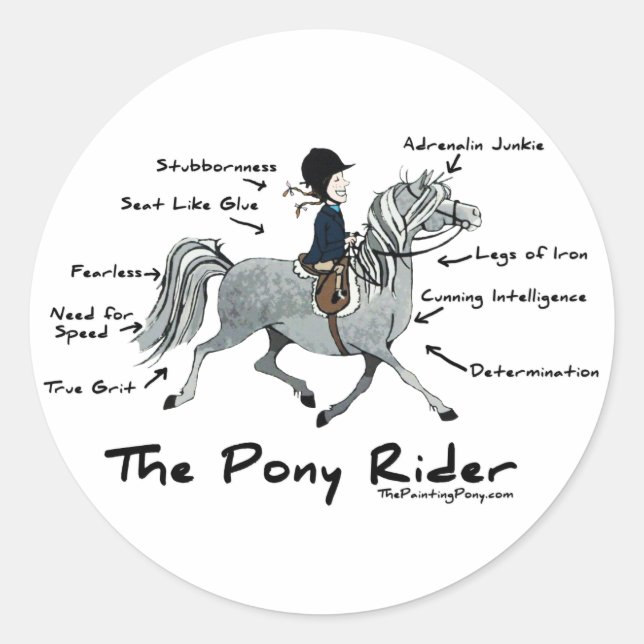 Sticker Rond The Pony Rider (Devant)