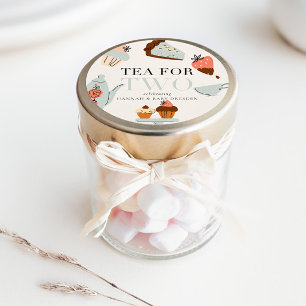 Sticker Rond Thé pour deux Baby shower Tea Party