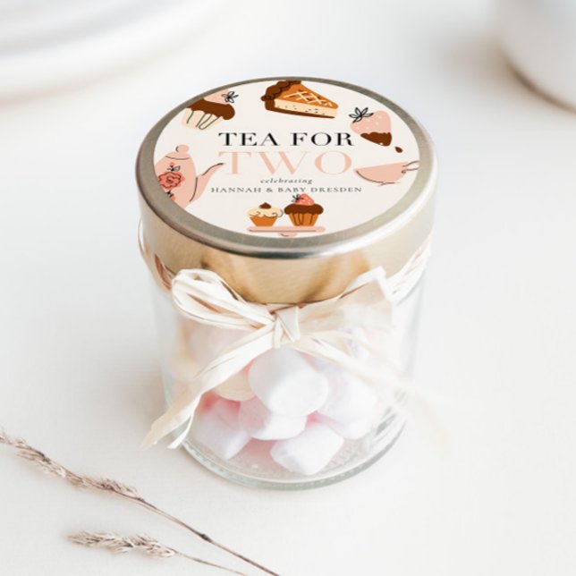 Sticker Rond Thé pour deux | Baby shower Tea Party (Créateur téléchargé)