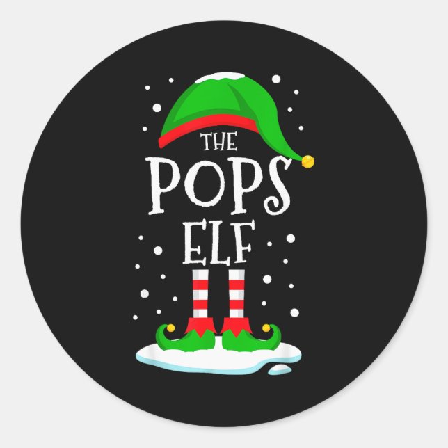 Sticker Rond The Ps Elf Christmas Family Matching Xmas Grandpa  (Devant)
