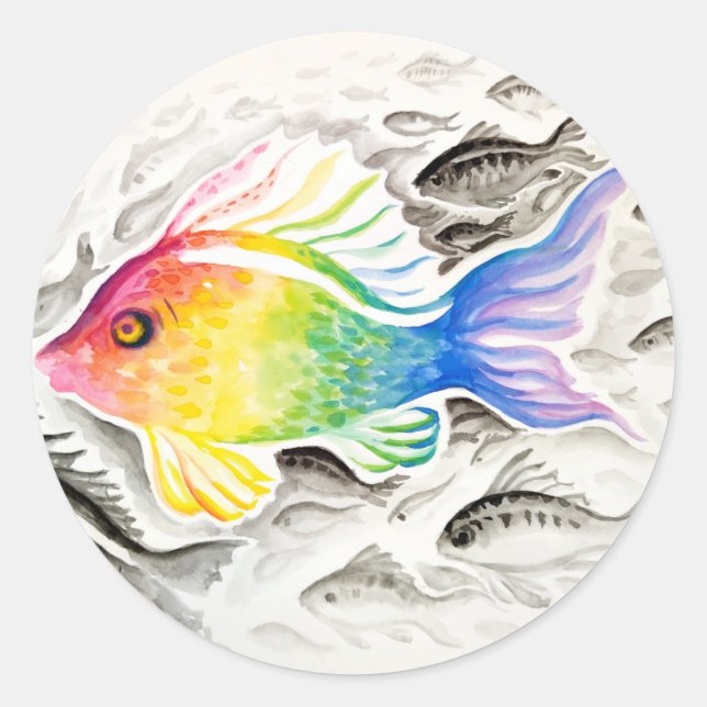 Sticker Rond The rainbow fish   (Devant)