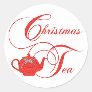 Sticker Rond Thé simplement élégant de Noël