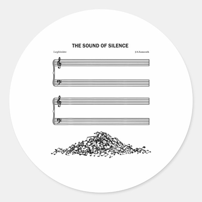 Sticker Rond The Sound Of Silence Funny Musical  (Devant)